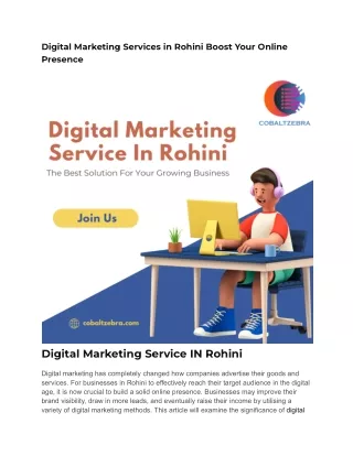 Digital Marketing Services in Rohini Boost Your Online Presence