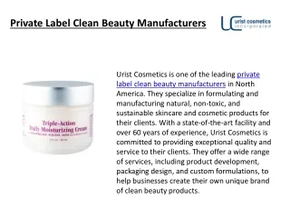 Private Label Clean Beauty Manufacturers