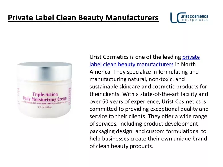 private label clean beauty manufacturers
