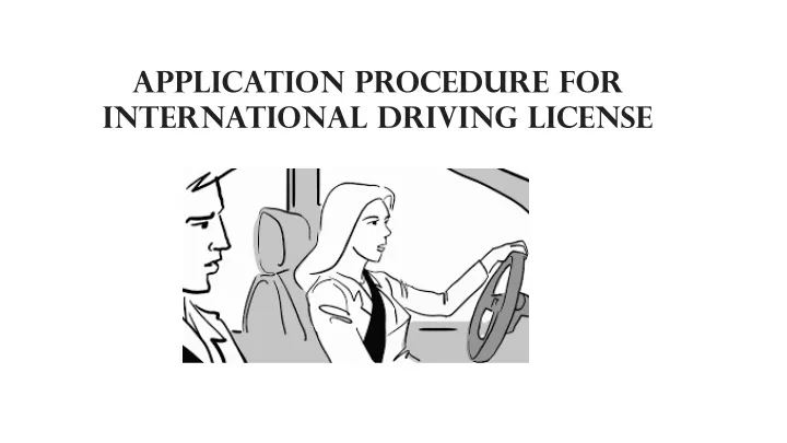 application procedure for international driving license
