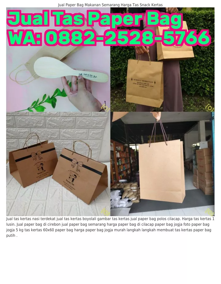 jual paper bag makanan semarang harga tas snack