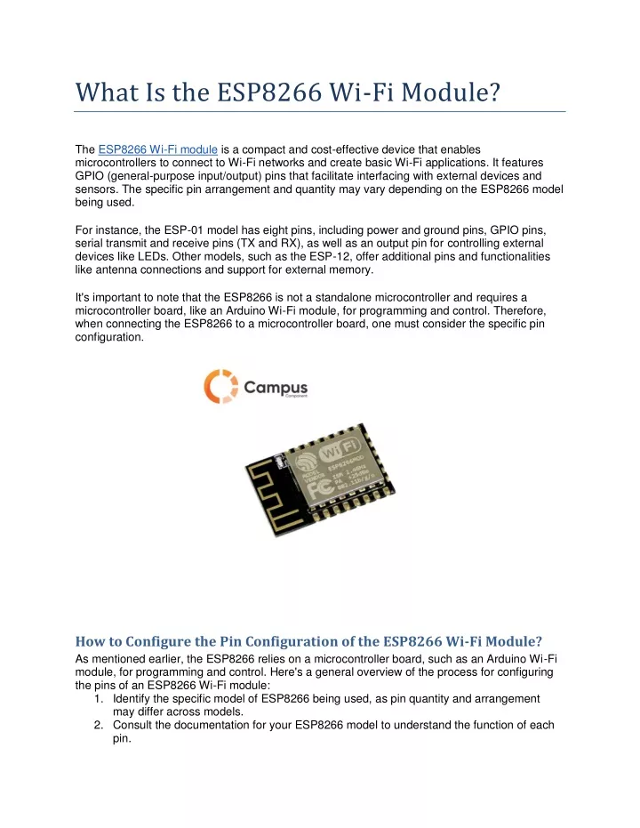 what is the esp8266 wi fi module