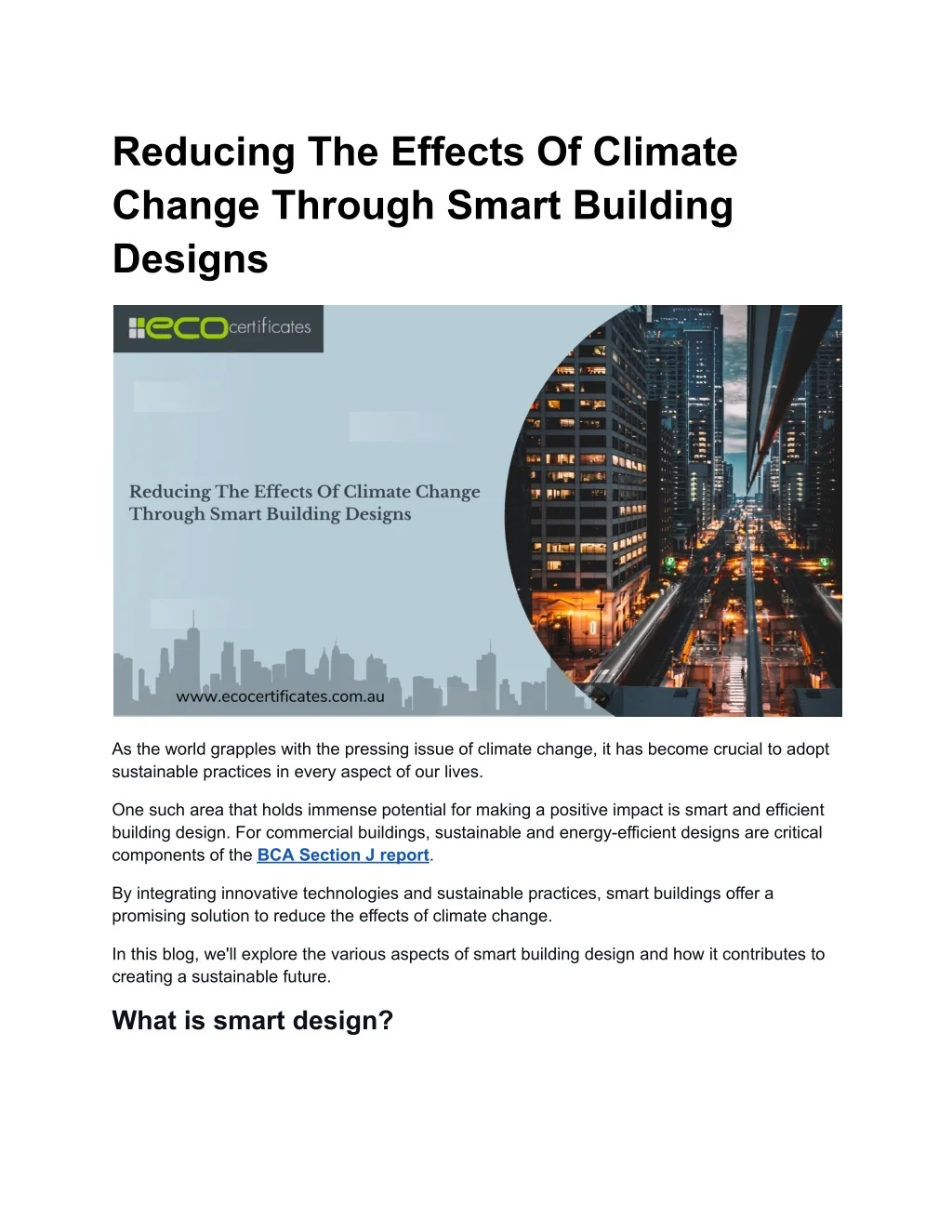 PPT - Reducing The Effects Of Climate Change Through Smart Building ...
