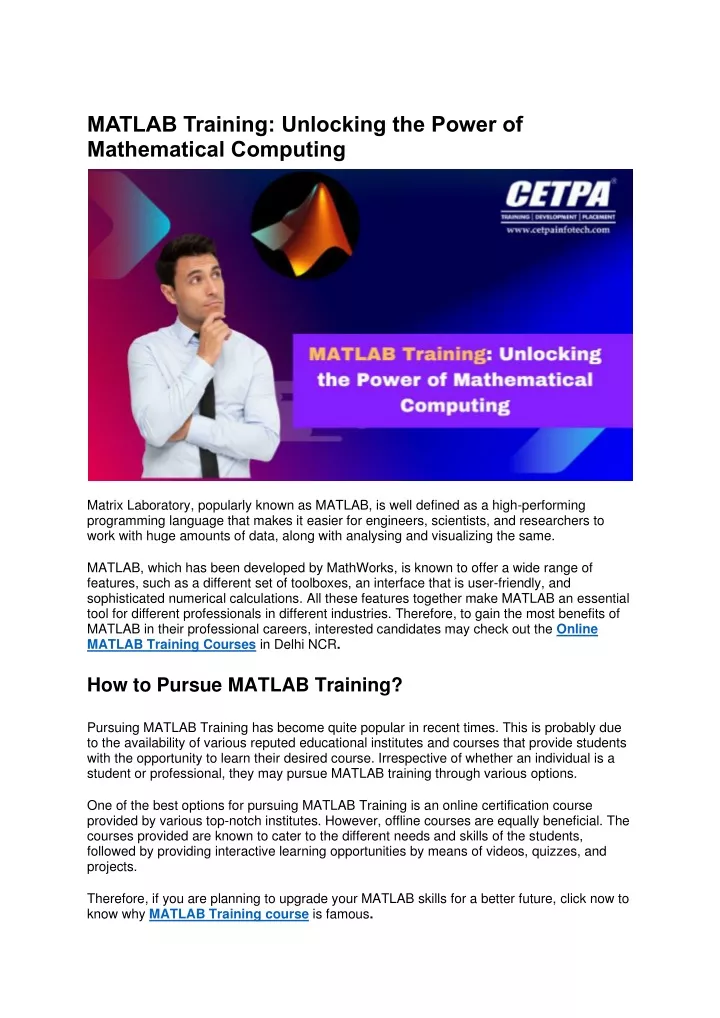 matlab training unlocking the power