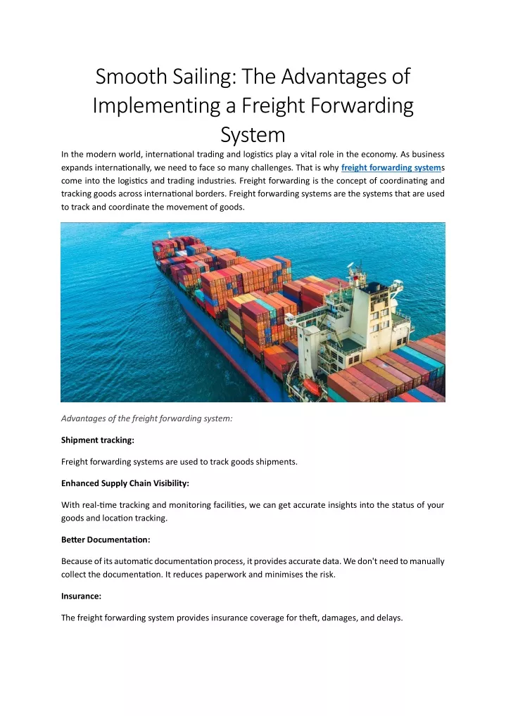 smooth sailing the advantages of implementing