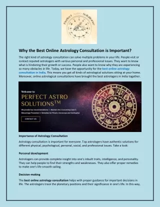 Why the Best Online Astrology Consultation is Important?