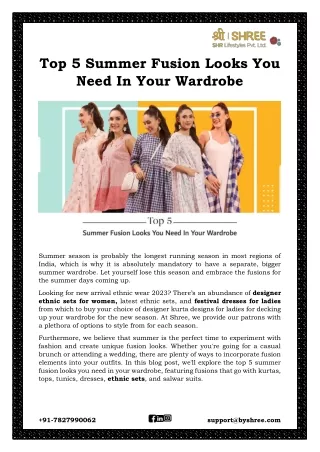 top 5 summer fusion looks you need in your