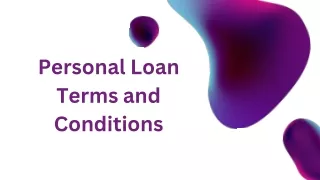 Personal Loan Terms and Conditions