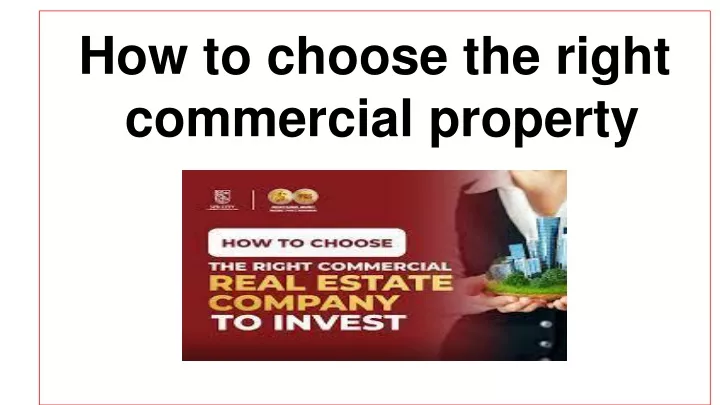 how to choose the right commercial property