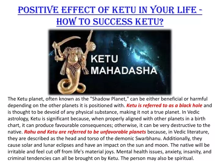 positive effect of ketu in your life how to success ketu