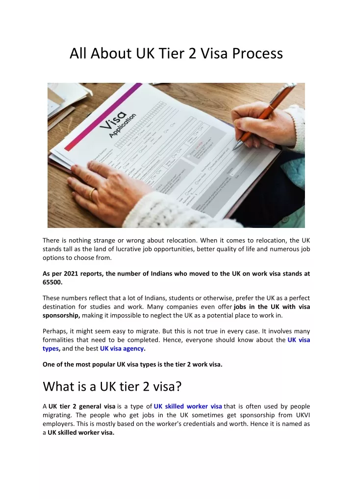 all about uk tier 2 visa process