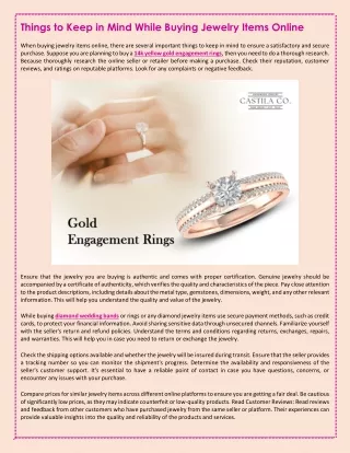Things to keep in mind while buying jewelry items online