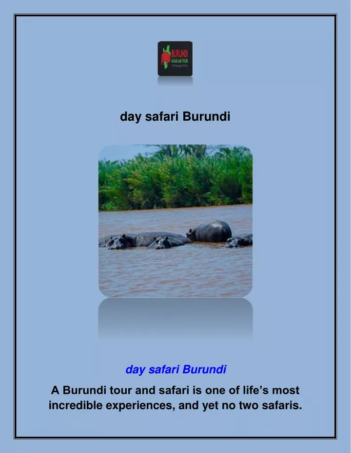 day safari burundi