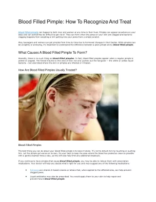 blood filled pimple how to recognize and treat
