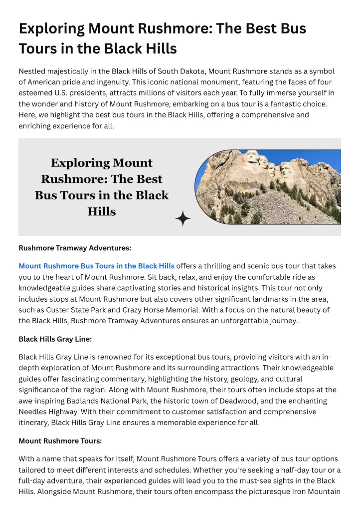 exploring mount rushmore the best bus tours