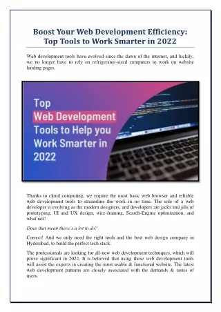 Boost Your Web Development Efficiency Top Tools to Work Smarter in 2022