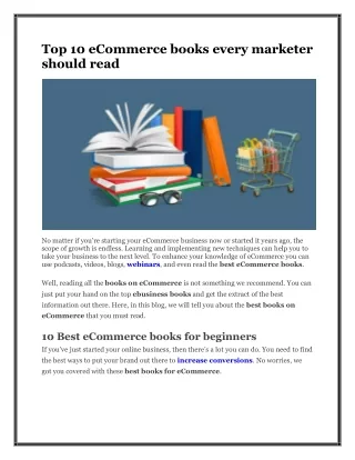 Top 10 eCommerce books every marketer should read