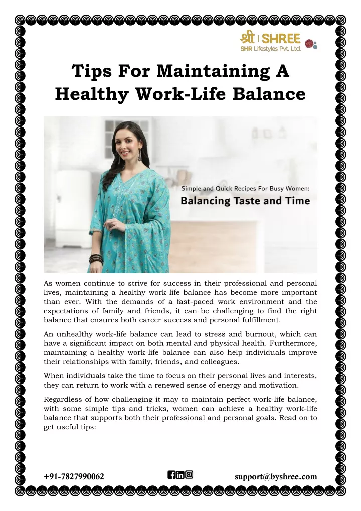 tips for maintaining a healthy work life balance