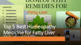 Top 5 Best Homeopathy Medicine & Remedies for Fatty Liver