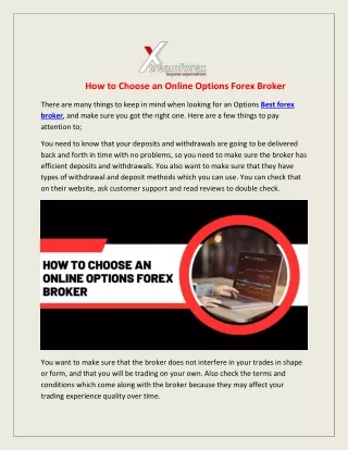How to Choose an Online Options Forex Broker