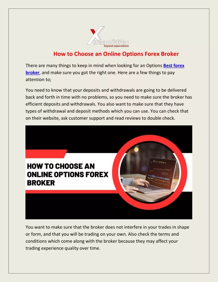 how to choose an online options forex broker