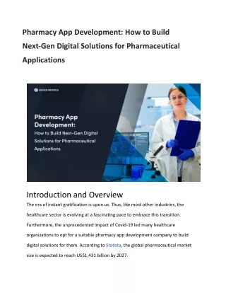 Pharmacy App Development_ How to Build Next-Gen Digital Solutions for Pharmaceutical Applications