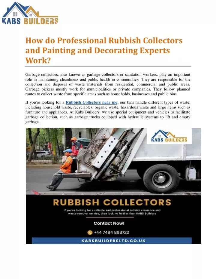 how do professional rubbish collectors