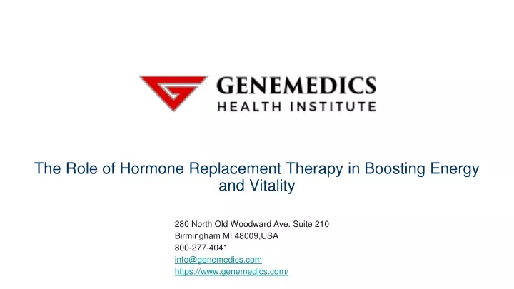 the role of hormone replacement therapy in boosting energy and vitality