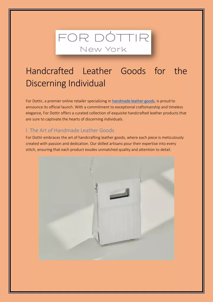 handcrafted leather goods for the discerning