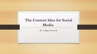 The Content Idea for Social Media