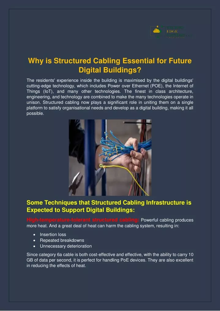why is structured cabling essential for future