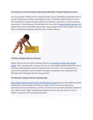 Convenience at Your Doorstep_ Exploring the Benefits of Diaper Delivery Services