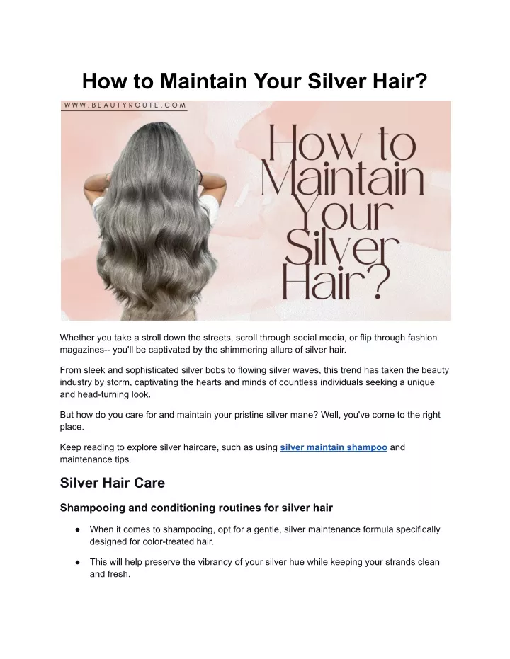 how to maintain your silver hair