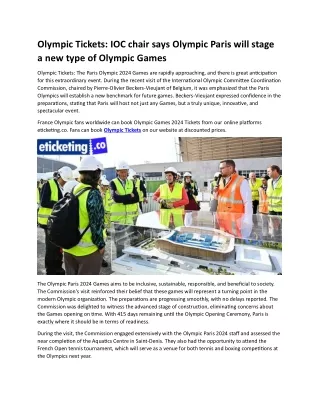 olympic tickets ioc chair says olympic paris will