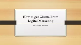 How to get Clients From Digital Marketing