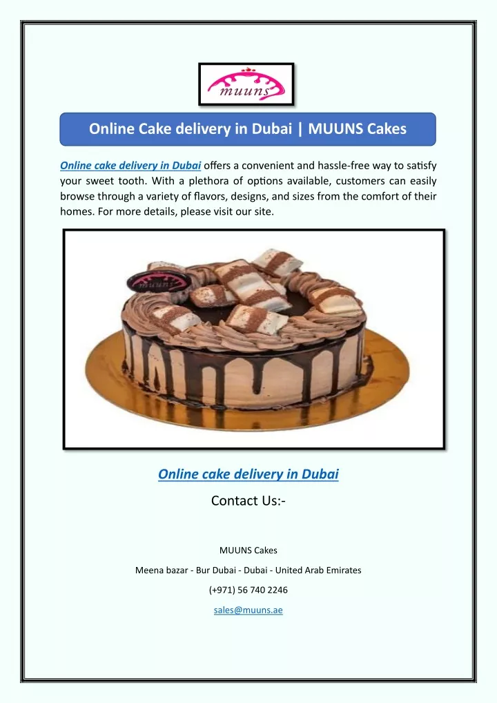 online cake delivery in dubai muuns cakes