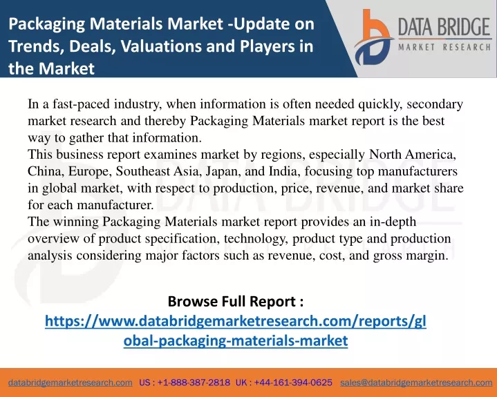 packaging materials market update on trends deals