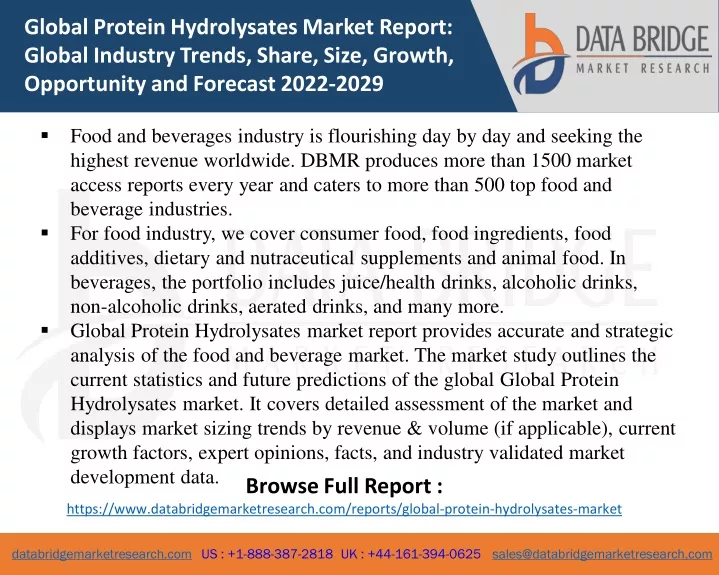 global protein hydrolysates market report global