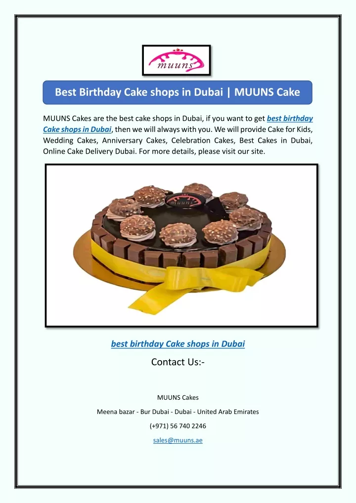 best birthday cake shops in dubai muuns cake