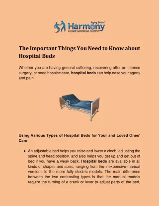 How to Choose a Hospital Bed