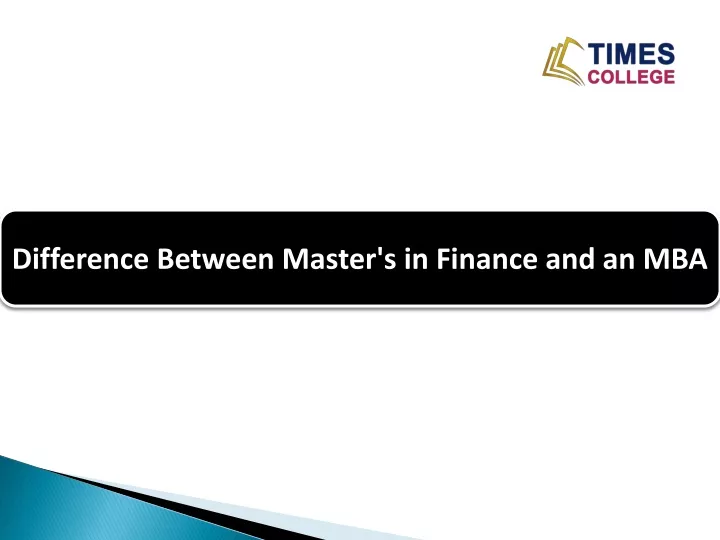 difference between master s in finance and an mba