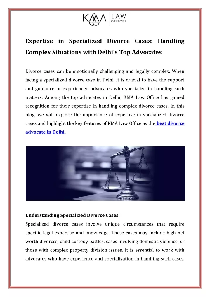 expertise in specialized divorce cases handling