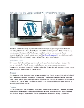 key concepts and components of wordpress