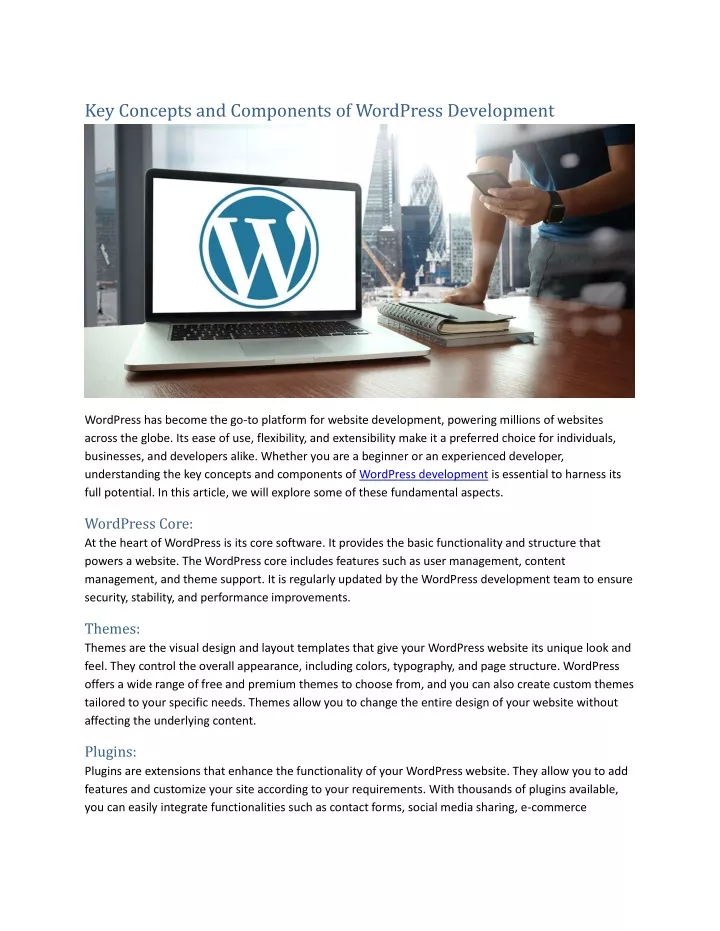 key concepts and components of wordpress