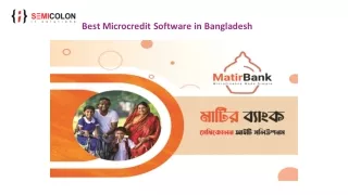 Best Microcredit Software in Bangladesh