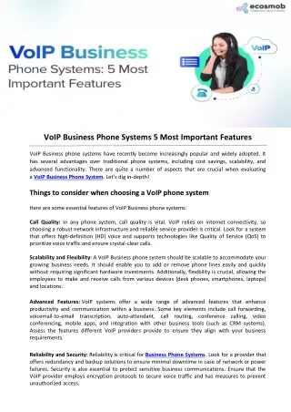 VoIP Business Phone Systems 5 Most Important Features