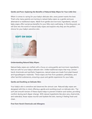 Gentle and Pure_ Exploring the Benefits of Natural Baby Wipes for Your Little One
