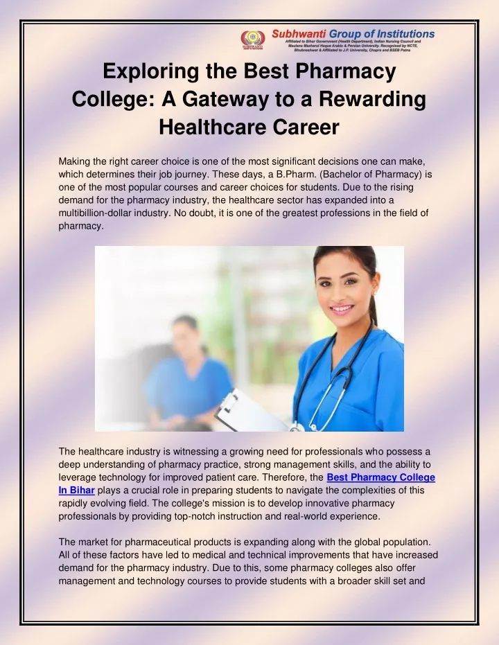 exploring the best pharmacy college a gateway