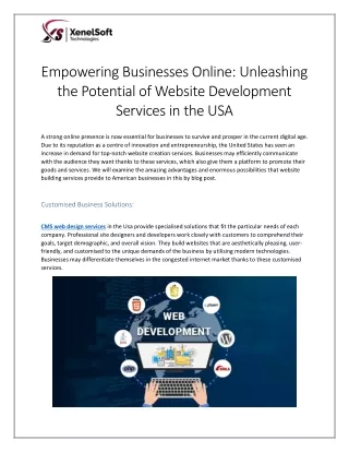 Empowering Businesses Online Unleashing the Potential of Website Development Services in USA
