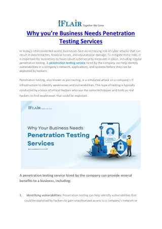 why you re business needs penetration testing